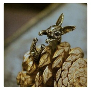 Anello coniglietto oro nuovo con etichette ~ regolabile ~ gioielli moda ~ anelli dichiarazione - Foto 1 di 1