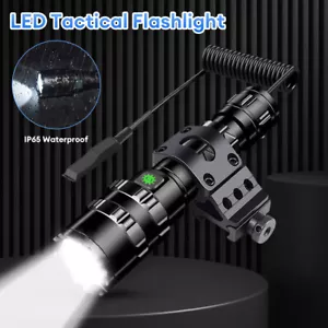 Taktische Pistole LED Taschenlampe wiederaufladbar mit Schienenhalterung für Jagd Schießen - Bild 1 von 13