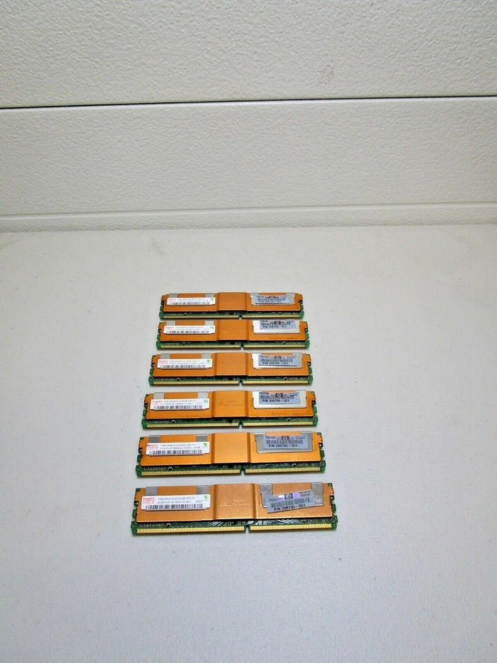 6x Hynix PC2-5300F-555-11 1GB 2Rx8 Server Memory RAM Used Ships Free - Image 1 of 4