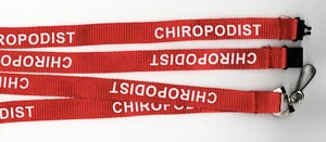 1 x Red 'CHIROPODIST' Printed Breakaway Hospital Safety ID Lanyards: FREE UK P&P - Picture 1 of 1