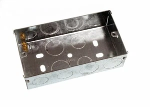 New 48 X Flush Metal Back Pattress Box 2 Gang Double 35mm - Onestopdiy - HD - Picture 1 of 1