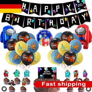 Among·Us Kinder Geburtstag Party Dekoration Ballons Folienballon Banner Partyset - Bild 1 von 9