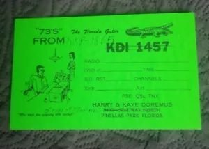 Tarjeta QSL de radioaficionados Pinellas Park Florida - KKP 1865 CB - Imagen 1 de 1