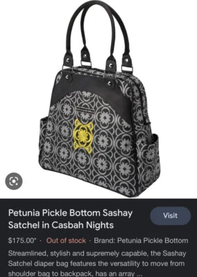 PETUNIA PICKLE BOTTOM 'Sashay Satchel' Canvas Backpack Diaper Bag casbah nights - Image 1 of 4