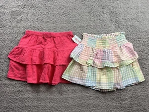 2x Art Class Cat & Jack Girl's Size Medium (8) Smocked Waist Woven Tiered Skirt - Picture 1 of 9