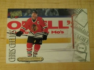 1997-98 Donruss Priority Postkarte gestempelt übergroß Chris Chelios #23 Chicago - Bild 1 von 2