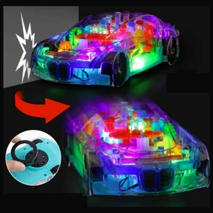 Transparent Car Gear Toy Colorful Race Car With Light Music Educational Toys New - Picture 1 of 7