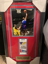 Kawhi Leonard 14x26 Framed Photo with replica NBA 2018 All Star game Ticket