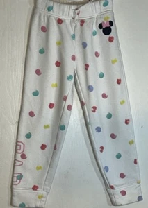 Baby Gap Little Girl Sz 5 Sweatpants French Terry White w/ Pastel Polka Dots EUC - Picture 1 of 10