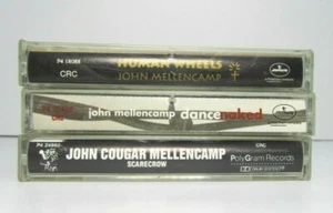 John Cougar Mellenamp Cassette Lot Scarecrow Dance Naked Human Wheels - Picture 1 of 2