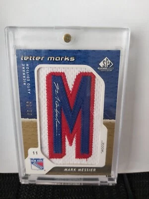 2008-09 UD SP Game Used Lettermark Nickname Auto Edition Mark Messier NE-MM /50 - Image 1 of 2