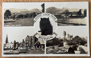 Good Luck From Ruthin Denibighshire Multi-view 1950's Valentines RPPC Postcard - Picture 1 of 9