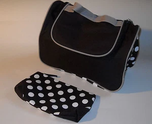 Yves Rocher Dark Purple & White Polka Dot Cosmetic Bag and Pouch New - Picture 1 of 5
