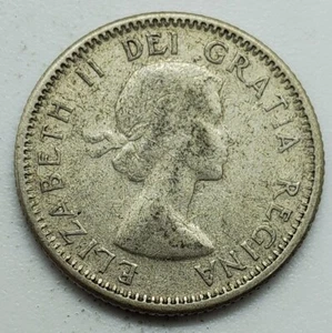 1955 Elizabeth II Silver Dime 10 Cent Coin Canada #113 - Picture 1 of 2