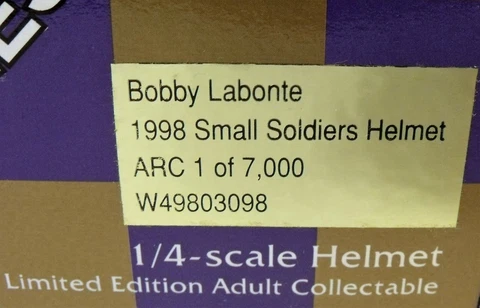 MIB 1998 ACTION PLATINUM SMALL SOLDIERS BOBBY LABONTE RACE HELMET w DISPLAY CASE Cover