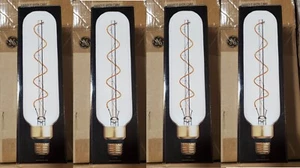 Box of 4 GE 6.5W 40W Equivalent LED Bulbs Amber Glass Warm Candle T20 LOT - NEW - Picture 1 of 16