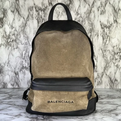 Balenciaga  Navy Backpack  Beige Black  Leather Authentic - Image 1 of 4