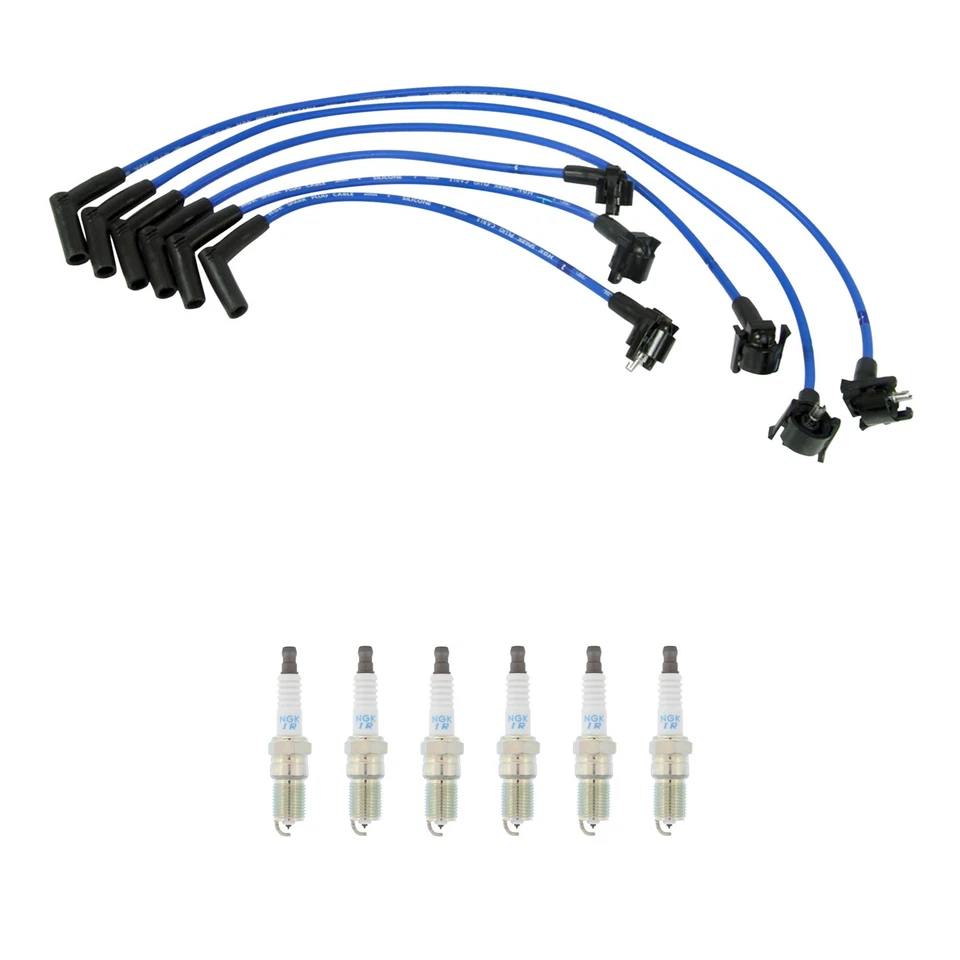 Juego de cables NGK y kit de 6 bujías láser de iridio para Ford Explorer Ranger 4.0 V6 Foto 1 de 1