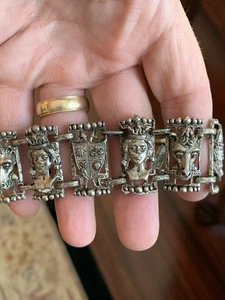 Rare Vintage Chess Bracelet Silver Tone 1960’s - Picture 1 of 8