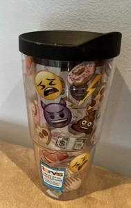 Tervis Tumbler 24oz Emoji All Over Lid Car Cup Holder Friendly Last One NWT FrSh - Picture 1 of 4