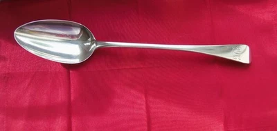 1815, George III, SALSA DE PLATA MACIZA, BASTING, CUCHARA DE RELLENO por WILLIAM CHAWNER. Foto 1 de 4