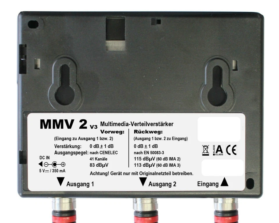 MMV 2 UM v3 Multimedia Verteilverstärker inkl.Netzteil Unitymedia,Vodafone,Kabel - Bild 1 von 1