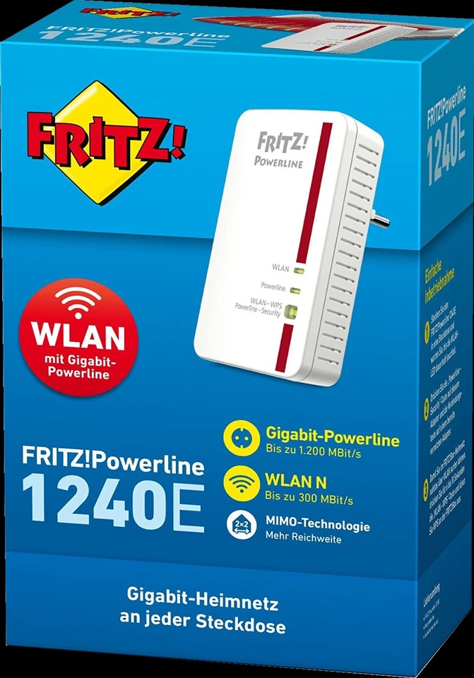 AVM Fritz!Powerline 1240e WLAN (20002734) von Händler ⭐⭐⭐⭐⭐ - Bild 1 von 1