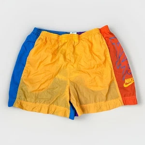 Vintage Nike Air Swim Trunks Mens M 80s 90s Color Block Elastic Waist Basketball - Picture 1 of 8