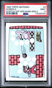 1989 Topps Nintendo Screen 8 Scratch Off Super Mario Bros 2 PSA 9 - Picture 1 of 3