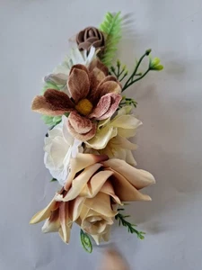 haarblume vintage style 40er 50er Kriegsmode Rehkitz creme Gänseblümchen Rosen  - Bild 1 von 3