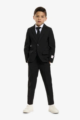 OppoSuits Caballero Negro Niños 3 Piezas Traje Chaqueta Pantalones y Corbata Conjunto Negro 4Y NUEVO Foto 1 de 4