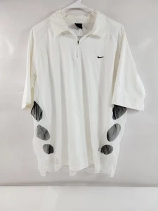 Nike Roger Federer RF Large White Black Dot 2003 Wimbledon Tennis Polo Shirt - Picture 1 of 17