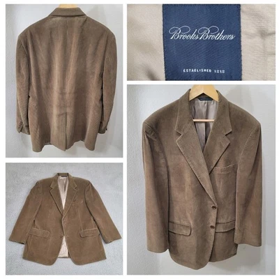 Abrigo deportivo de pana vintage Brooks Brothers para hombre 43R marrón algodón hecho en EE. UU. Foto 1 de 4