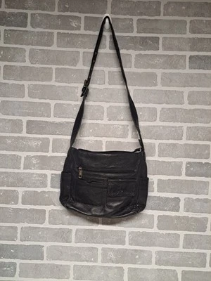 Stone Mountain Womens Vintage 90s Soft Genuine Leather Black Crossbody Bag - Image 1 of 4