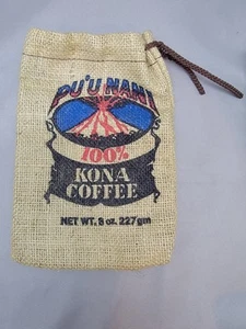 Bolsa de café de arpillera Pu'u Nani 9 X 6 Kona Hawaii - Imagen 1 de 5