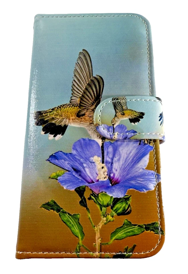 "Funda billetera de vinilo con pantalla de 5,25"" Hummingbird Flower Iphone nueva sin etiquetas" Foto 1 de 4