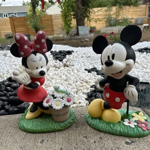 DISNEY MINNIE & Mickey GARDEN STATUE Door Greater BIG FIG 15" tall Vintage Rare - Picture 1 of 10