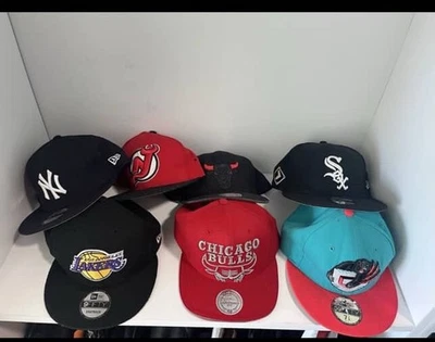 Lote de 6 Sombreros Snapback y Ajustados NBA MLB NHL Bulls Lakers Yankees Grizzlies Raro Foto 1 de 4