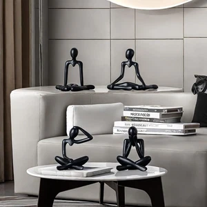 4pcs Decorative Abstract Thinker Men Statue showpiece Set For Home Decor Office - Picture 1 of 3