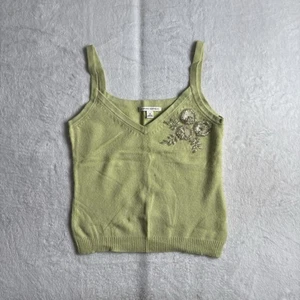 VTG Y2K Banana Republic Green V-Neck Tank Top Sleeveless Shirt Women's Small - Picture 1 of 8