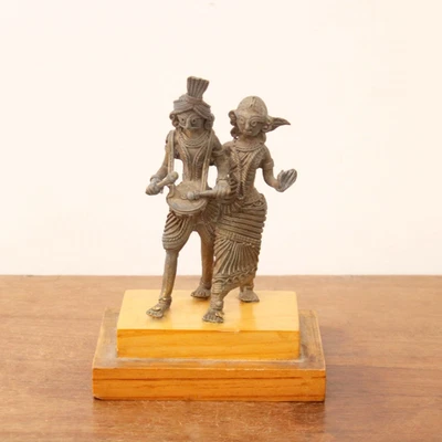 Antigua Estatua Escultura Popular Dhokra Arte Ídolo De Colección Raro Coleccionable Decoración Foto 1 de 4