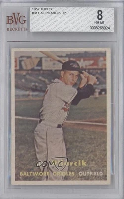 1957 Topps Scarce Series Al Pilarcik #311 BVG 8 Rookie RC - Image 1 of 2