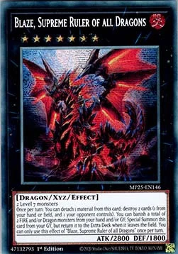 Blaze, Supreme Ruler of All Dragons MP25-EN146 Secret Rare Englisch Neu 1st - Bild 1 von 2