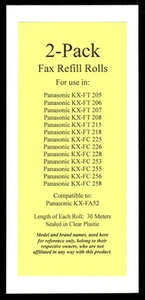 2 KX-FA52 Fax Refills for Panasonic KX-FC256 & KX-FC258 - Picture 1 of 1