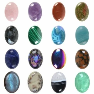 25mm Oval Flatback CAB Cabochon Schmuckherstellung Perlen Edelstein Poliert - Bild 1 von 130