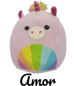 Squishmallow KELLTTOY 8" Amor Unicorn Pink Rainbow Plush NEW - Picture 1 of 6