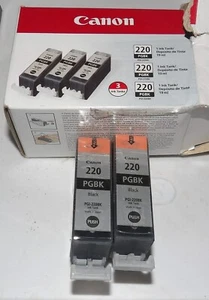 Paquete de 2 cartuchos de tinta negra Canon PGBK-220 nuevos en caja abierta sellada - Imagen 1 de 2