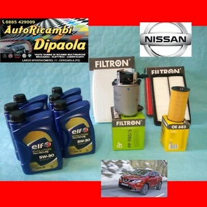 KIT TAGLIANDO NISSAN QASHQAI 1.6 DCI 96 KW 130 CV 6L ELF 5W30 C4 + 4 FILTRI - Foto 1 di 2