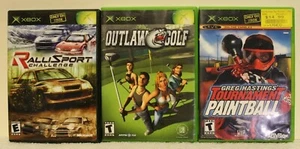 Lote de 3 videojuegos XBOX Project Outlaw Golf Greg Paintball RalliSport Challenge - Imagen 1 de 5