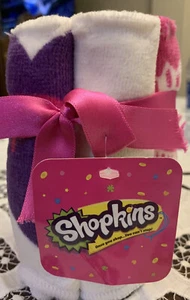 Shopkins 6 Piece Wash Cloth Set Six Washcloths New Pink Dark Pink White - Picture 1 of 3